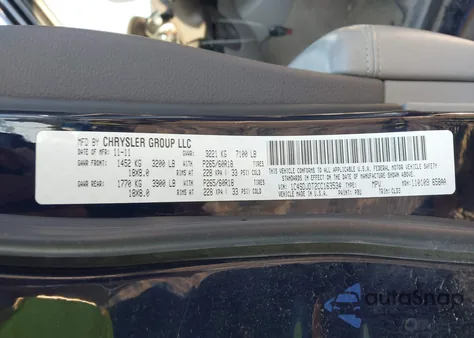 2012 Dodge Durango Crew z USA, uszkodzony, nr VIN 1C4SDJDT2CC163534